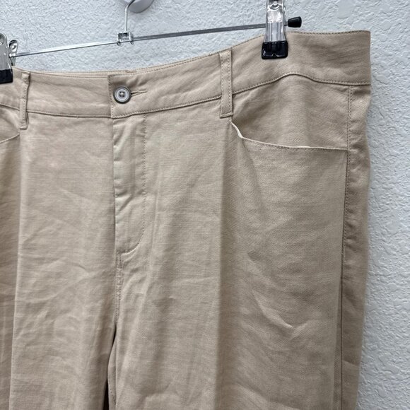 NYDJ Stretch Linen Khaki Trouser Pants MAKB2219 Womens size 14 - Picture 3 of 10